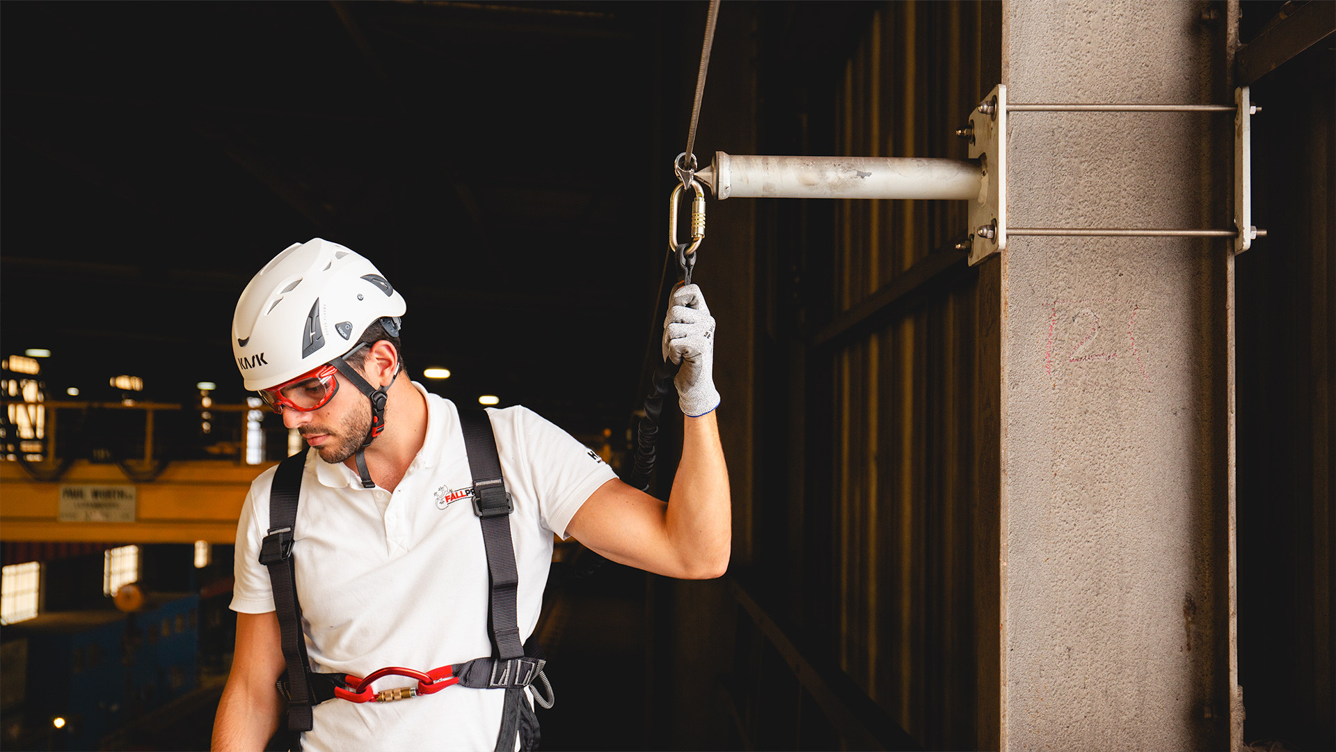 Overhead cable lifeline steel factory Wallerich