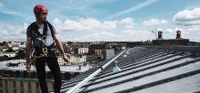 Gebogene Securail Pro für die Wartung der Dachkuppel - Limoges, Frankreich