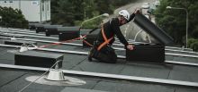 Securope fall arrest on hot deck roof - Stockholm, Sweden